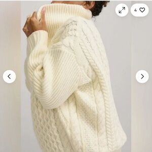 Hatch Cream Cable Knit Turtleneck Sweater